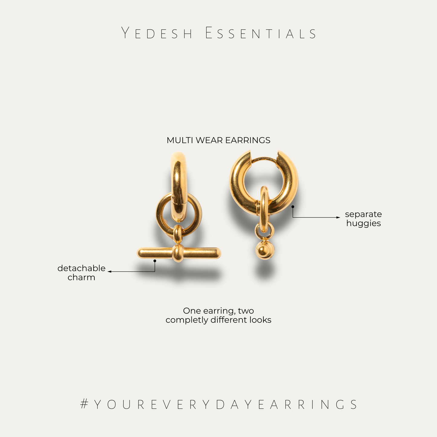 Multi wear bar earrings