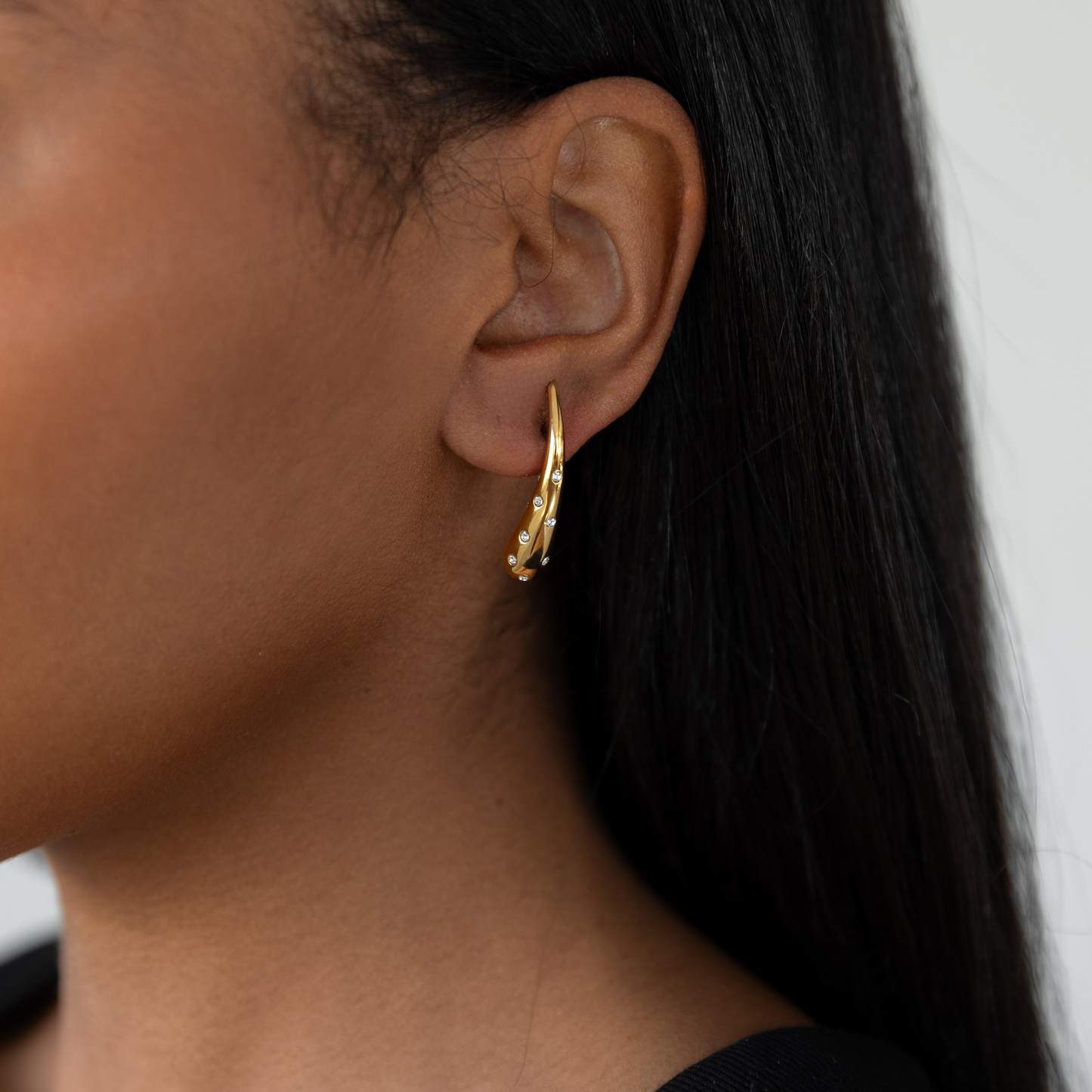Golden tusk earrings