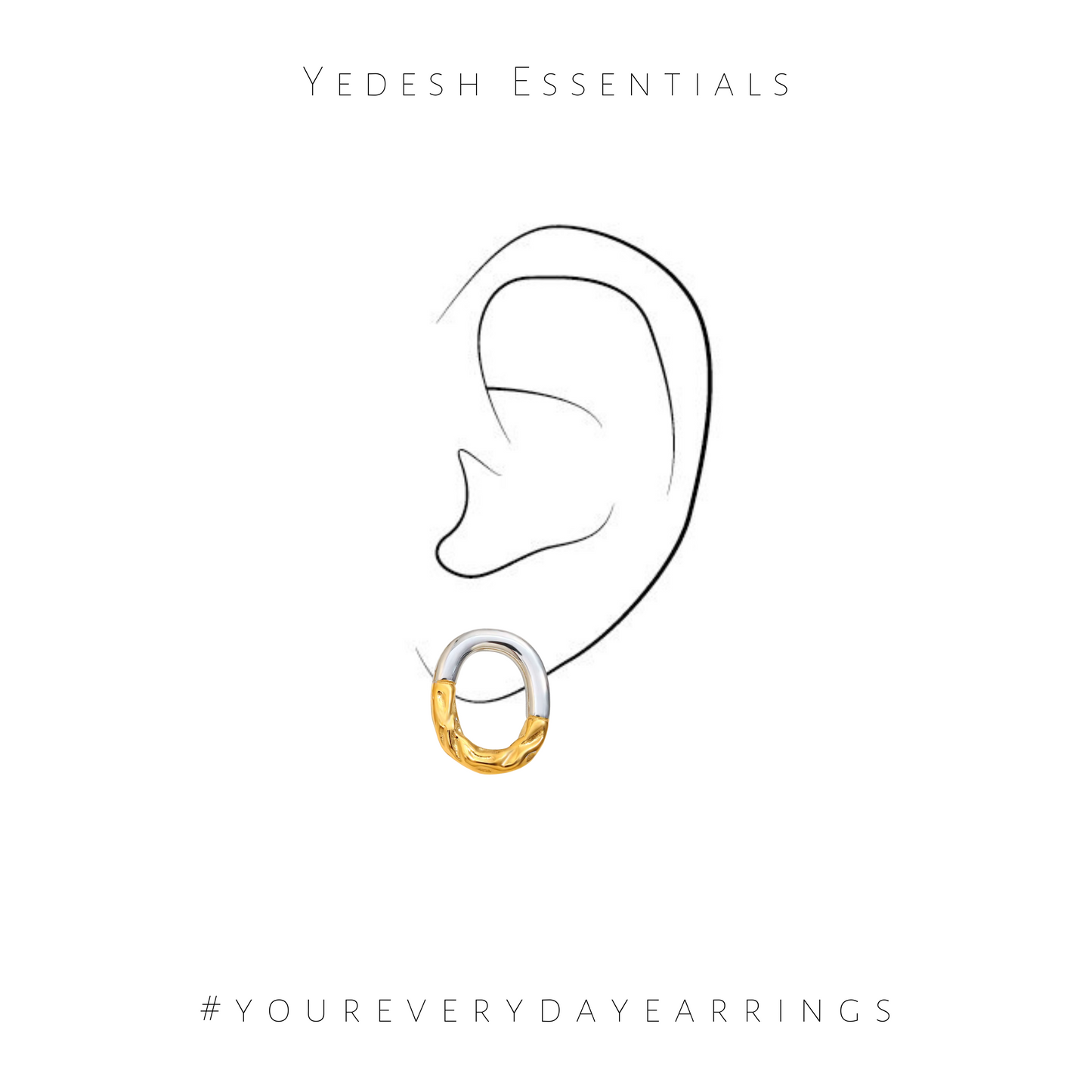 Oval hammered studs
