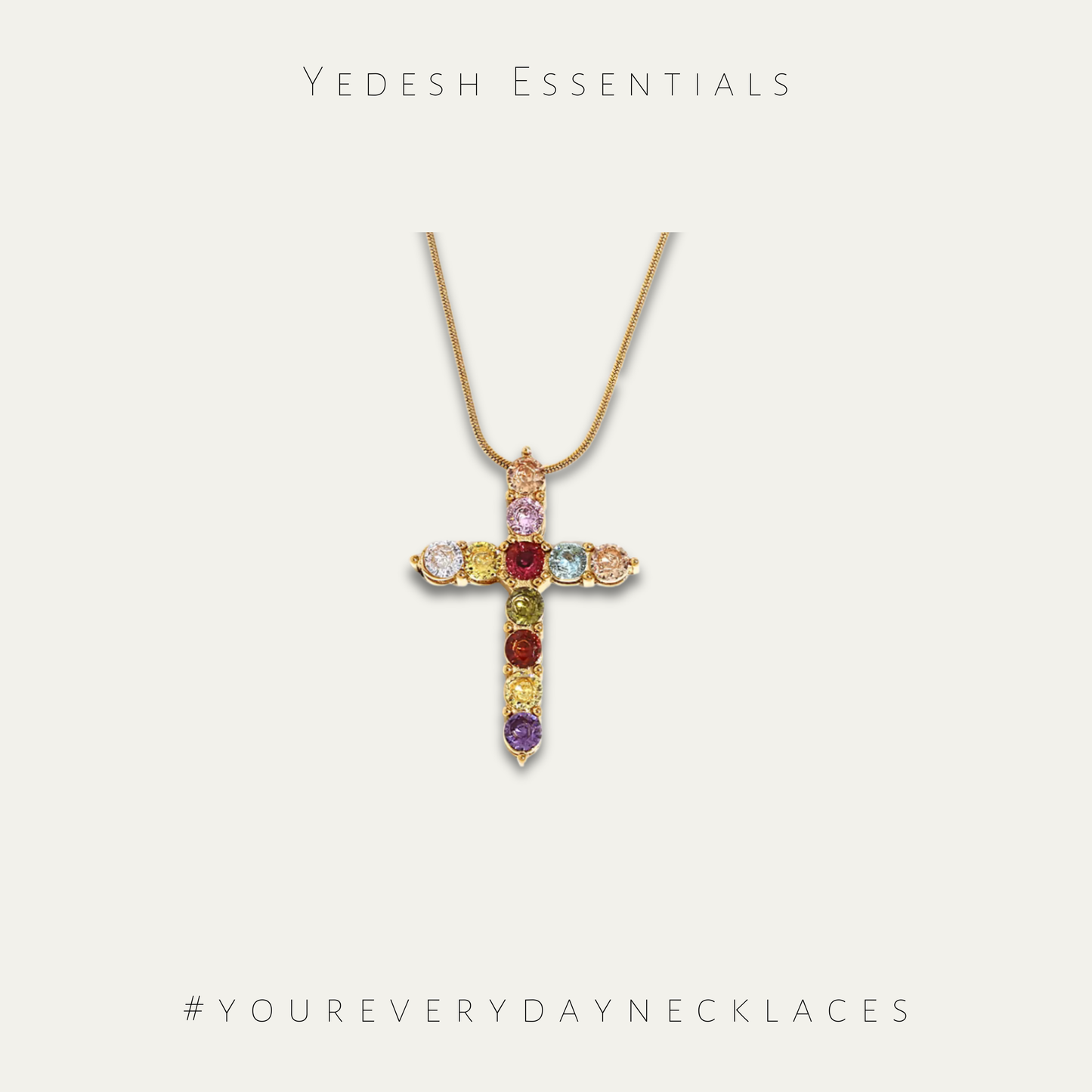 Crystal cross necklaces
