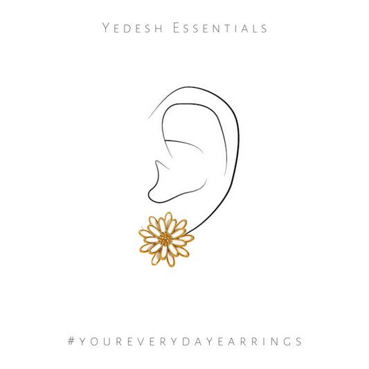 Golden floral earrings