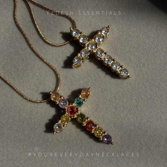 Crystal cross necklaces