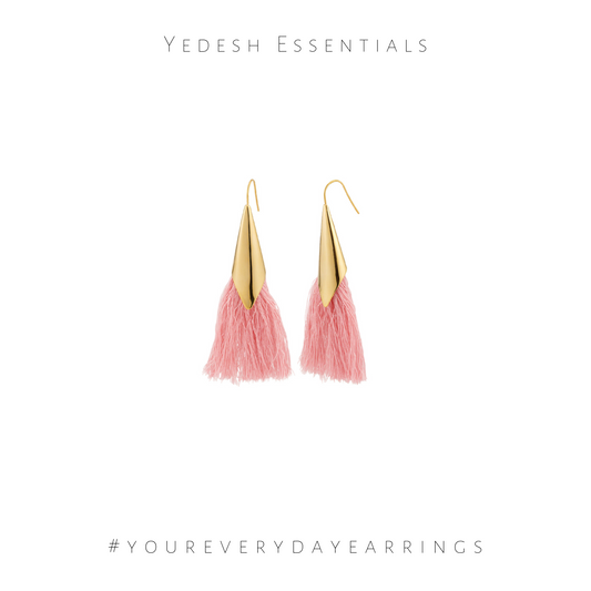 Pink tassel earrings