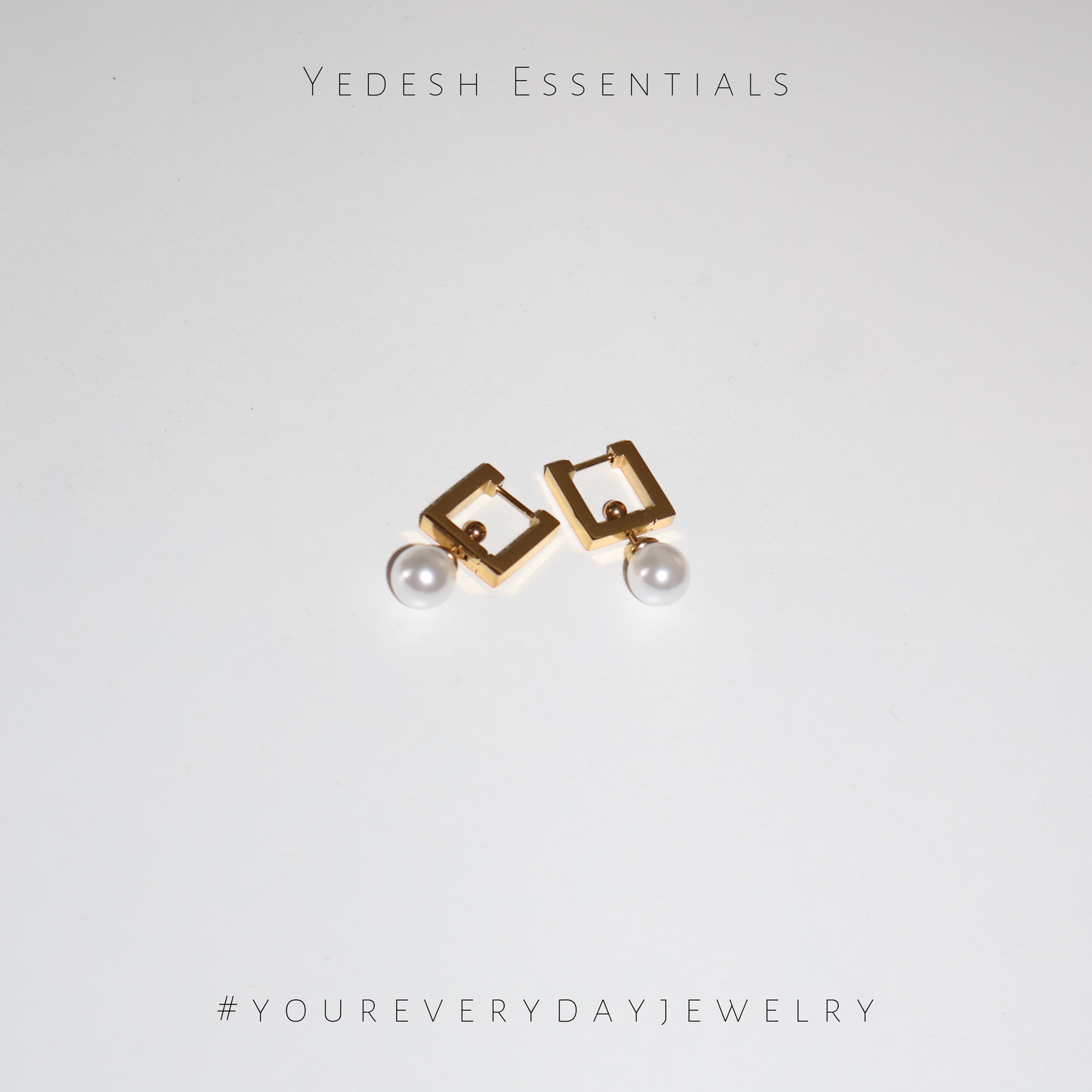 Square pearl drop earrings