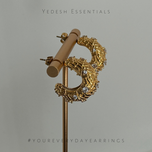 CZ textured hoops