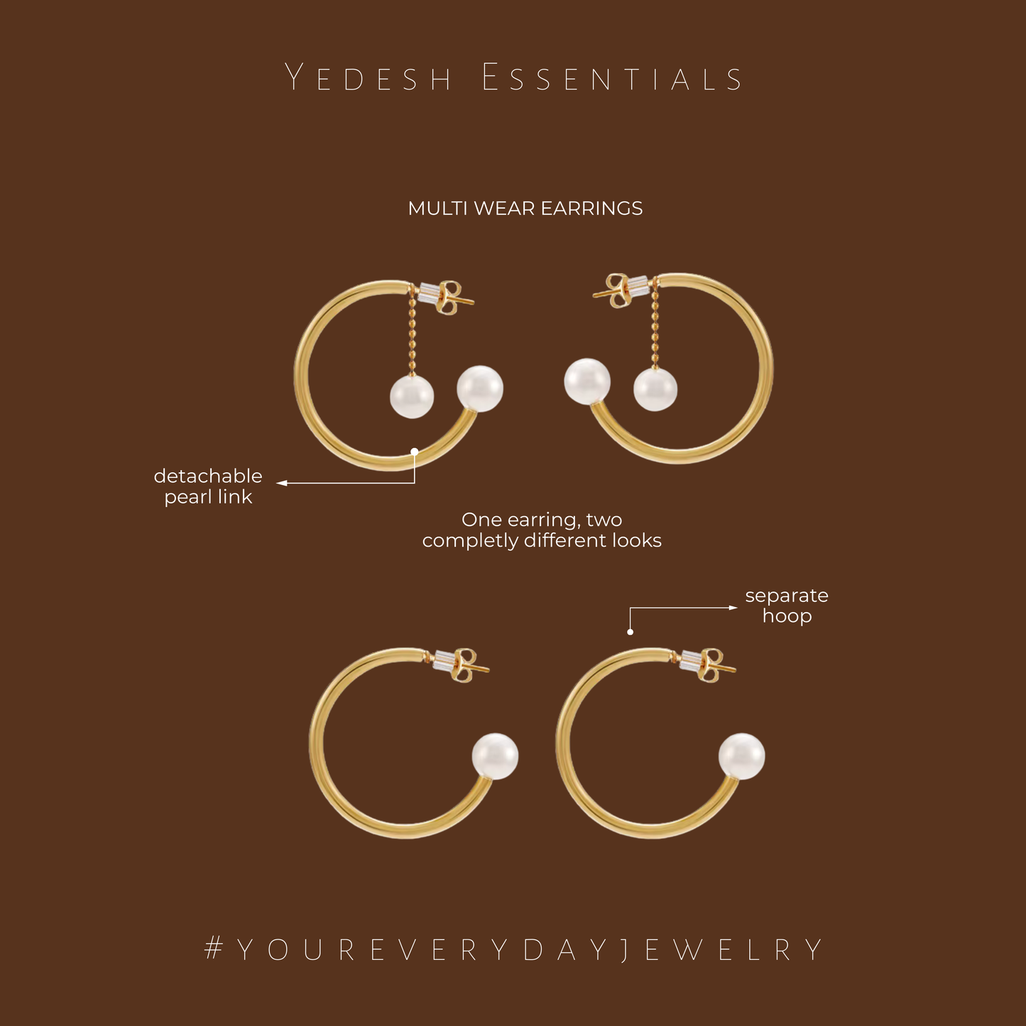 Multi-wear pearl hoops