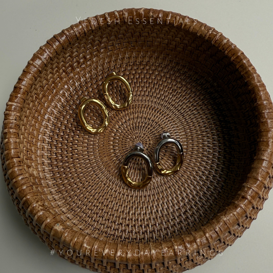 Oval hammered studs